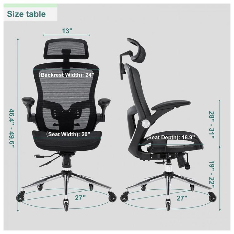 Cadeira-de-Escritorio-Ergonomica-Giratoria-com-Apoio-de-foto-1