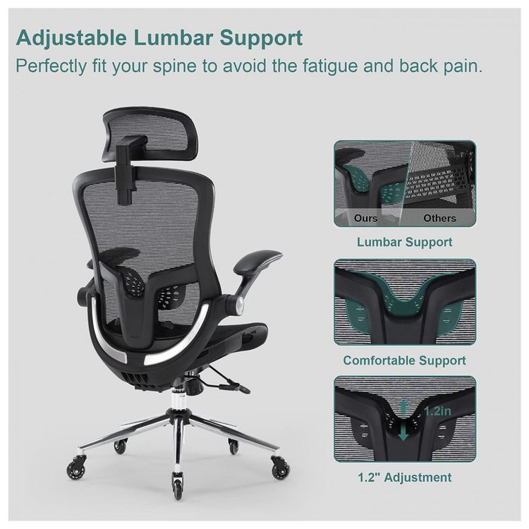 Cadeira-de-Escritorio-Ergonomica-Giratoria-com-Apoio-de-foto-5