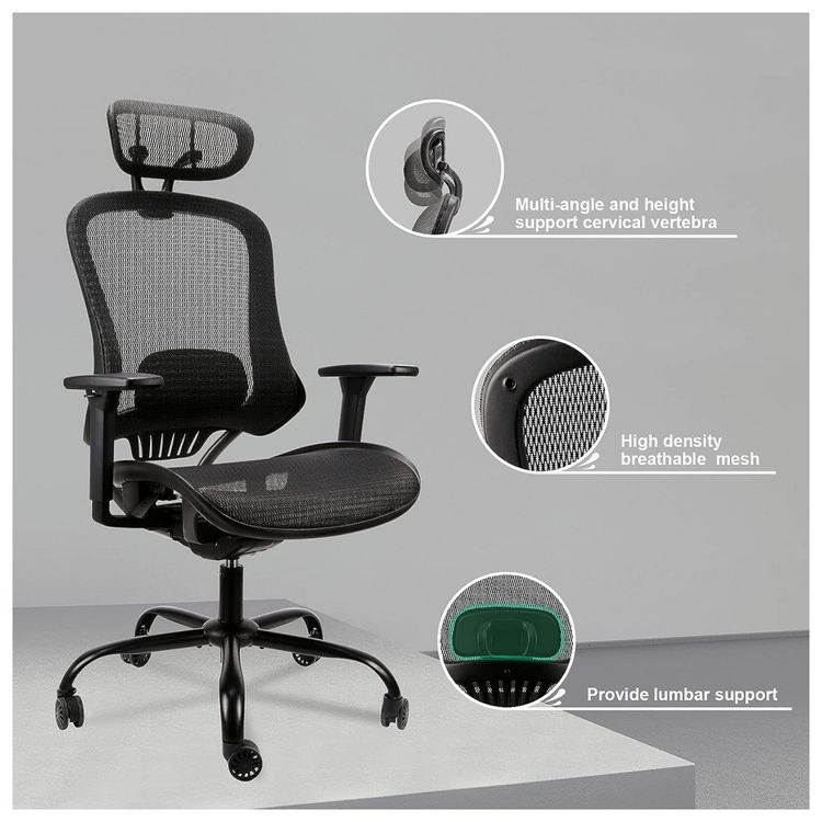 Cadeira-de-Escritorio-Ergonomica-Giratoria-com-Apoio-de-foto-1