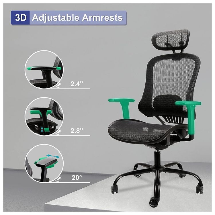 Cadeira-de-Escritorio-Ergonomica-Giratoria-com-Apoio-de-foto-3
