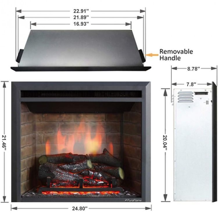 Lareira-Eletrica-PuraFlame-de-Embutir-A62x81L-com-Controle-foto-1