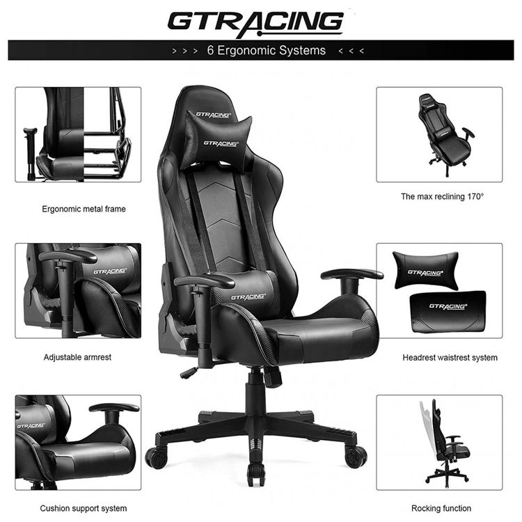 GTRACING-Cadeira-Gamer-Ergonomica-Reclinavel-e-Giratoria-com-foto-3