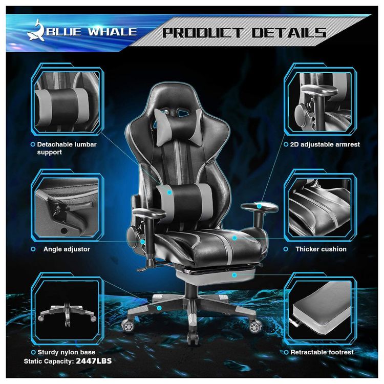 Blue-Whale-Cadeira-Gamer-Reclinavel-e-Giratoria-com-Apoio-foto-1