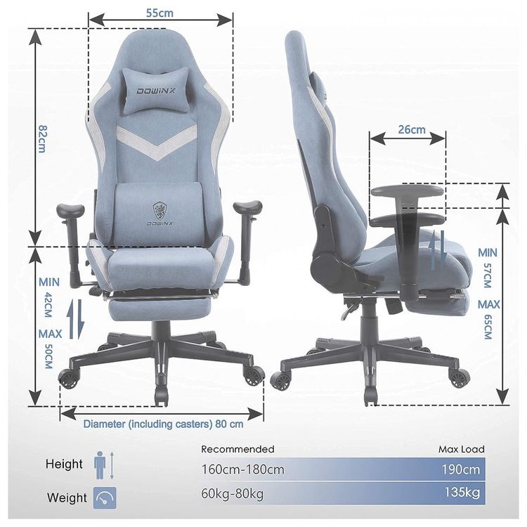 Cadeira-Gamer-Reclinavel-e-Giratoria-com-Apoio-Lombar-e-foto-5