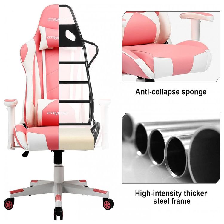 Cadeira-Gamer-Reclinavel-e-Giratoria-com-Apoio-Lombar-e-foto-1