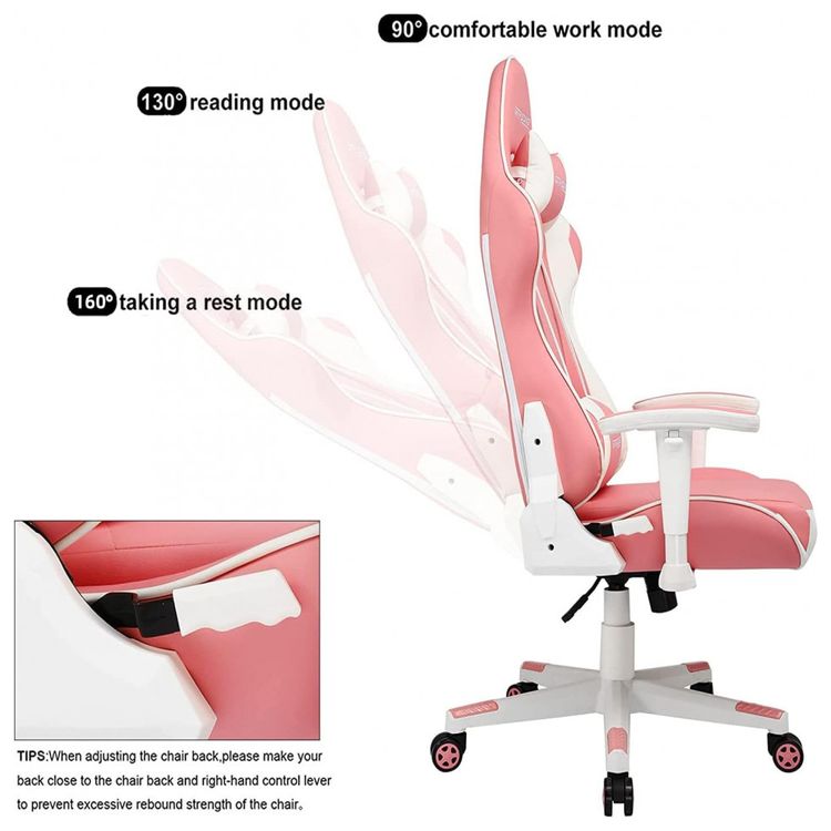 Cadeira-Gamer-Reclinavel-e-Giratoria-com-Apoio-Lombar-e-foto-4