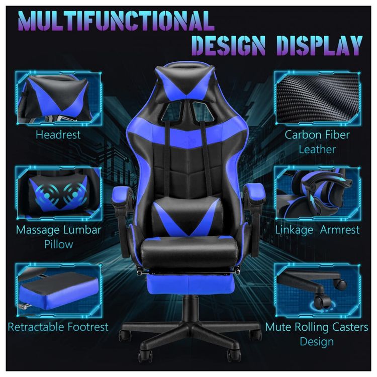 Soontrans-Cadeira-Gamer-Ergonomica-Reclinavel-e-Giratoria-foto-1