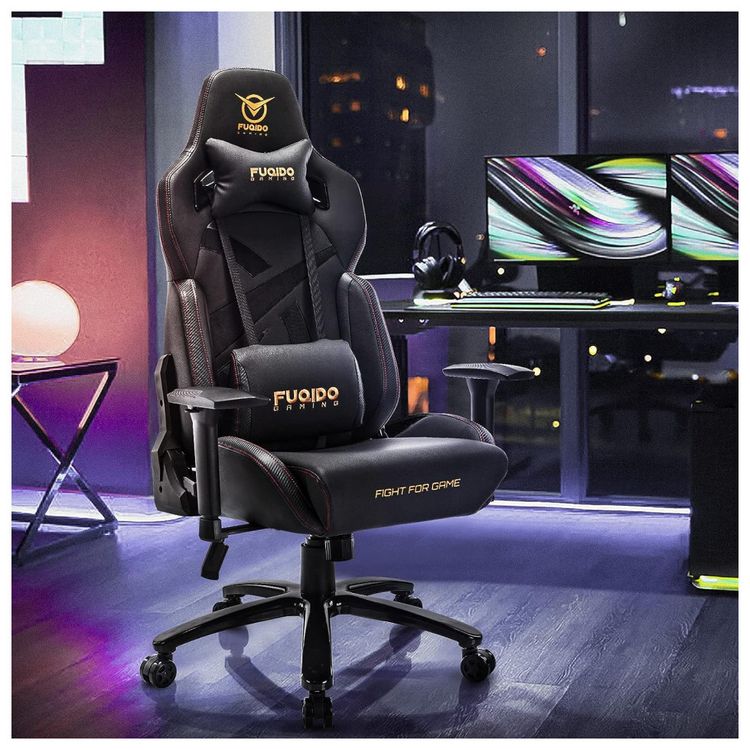 Cadeira-Gamer-Ergonomica-Reclinavel-e-Giratoria-com-Apoio-foto-1