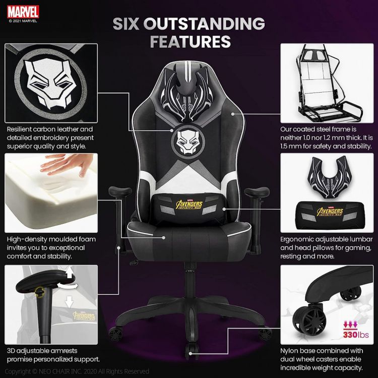 Marvel-Avengers-Cadeira-Gamer-Ergonomica-Reclinavel-e-foto-2