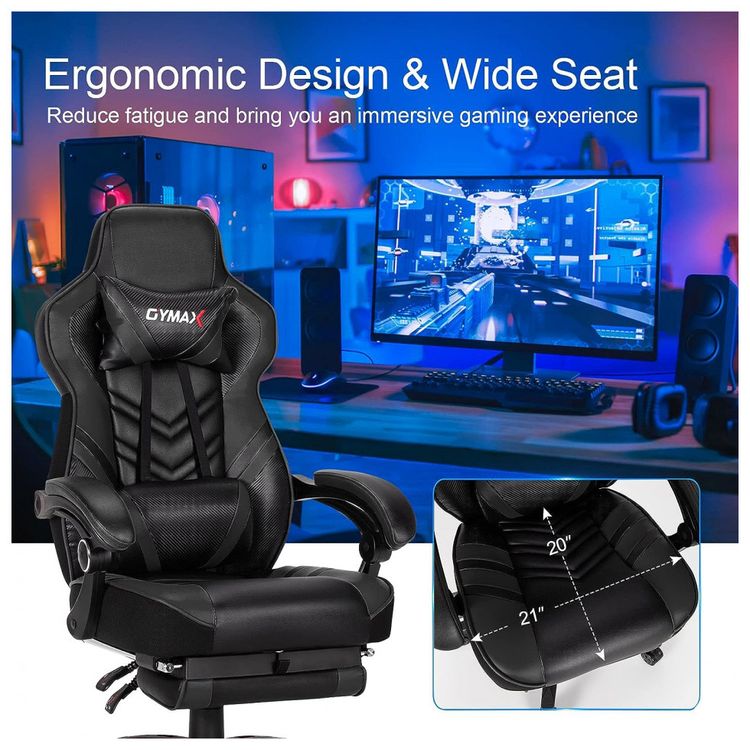 Cadeira-Gamer-Reclinavel-e-Giratoria-com-Apoio-Lombar-e-foto-2