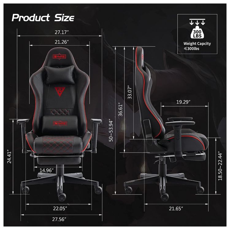 Cadeira-Gamer-Ergonomica-Reclinavel-e-Giratoria-com-Apoio-3D-foto-1