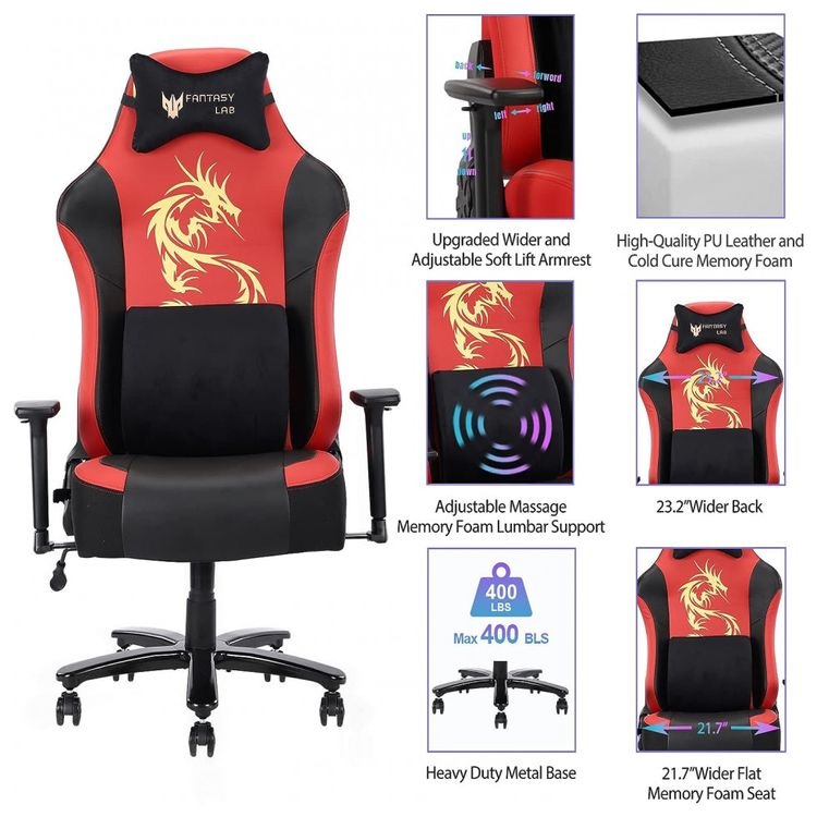 FANTASYLAB-Cadeira-Gamer-Ergonomica-e-Giratoria-com-Apoio-3D-foto-1