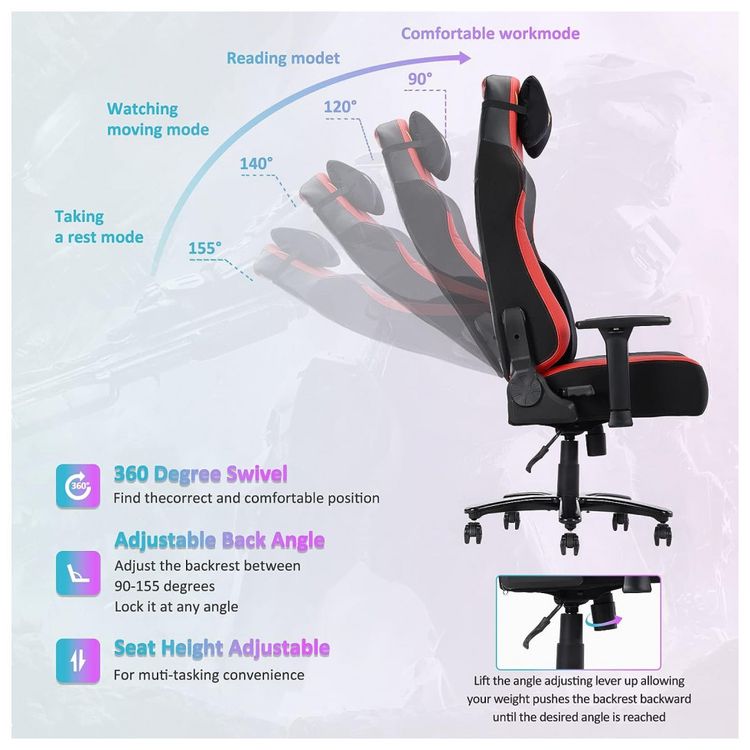 FANTASYLAB-Cadeira-Gamer-Ergonomica-e-Giratoria-com-Apoio-3D-foto-4
