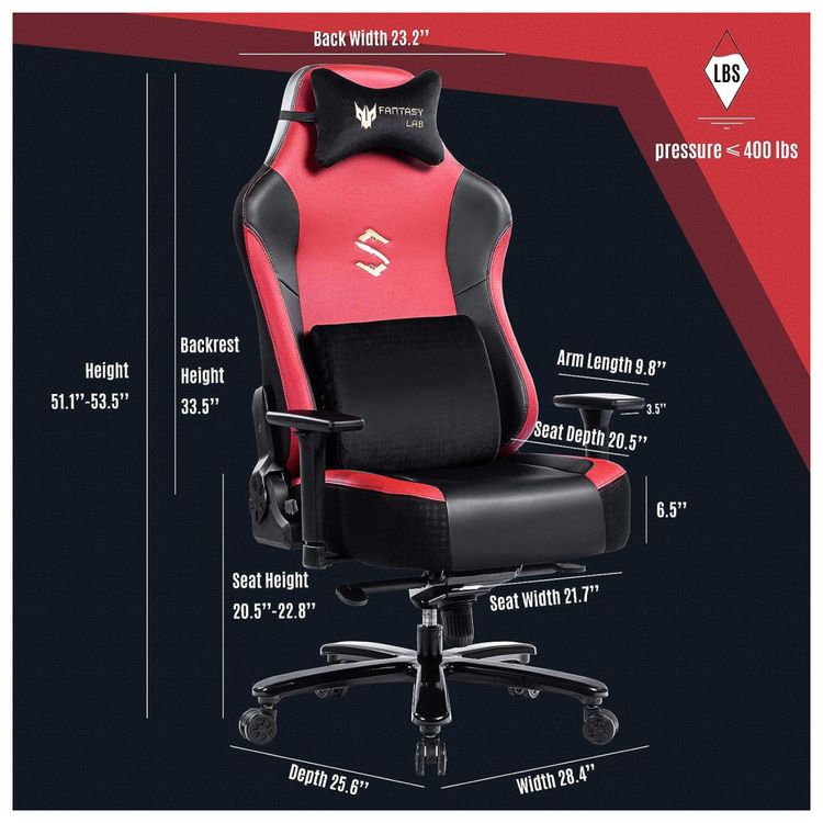 FANTASYLAB-Cadeira-Gamer-Ergonomica-e-Giratoria-com-Apoio-3D-foto-2