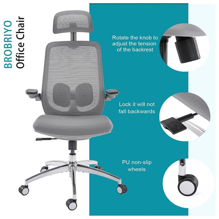 Cadeira-de-Escritorio-Ergonomica-Giratoria-com-Apoio-de-foto-1