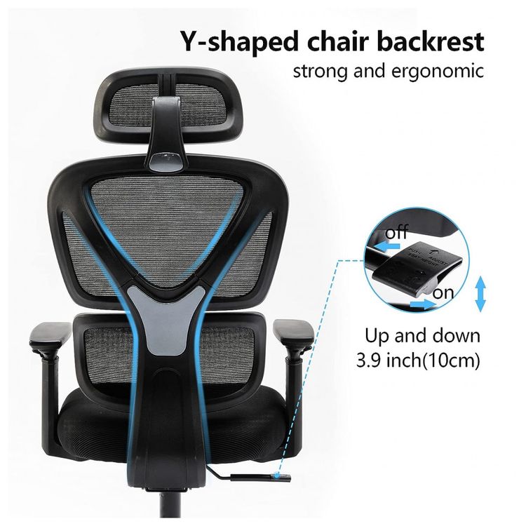 Cadeira-de-Escritorio-Ergonomica-Giratoria-com-Apoio-de-foto-3