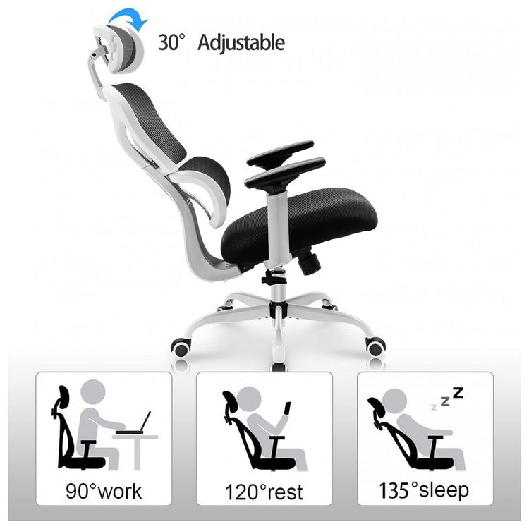 Cadeira-de-Escritorio-Ergonomica-Giratoria-com-Apoio-de-foto-2
