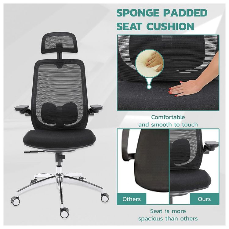 Cadeira-de-Escritorio-Ergonomica-Giratoria-com-Suporte-foto-1