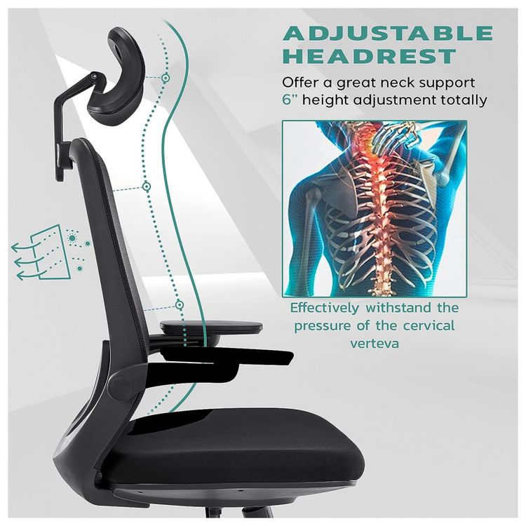 Cadeira-de-Escritorio-Ergonomica-Giratoria-com-Suporte-foto-3