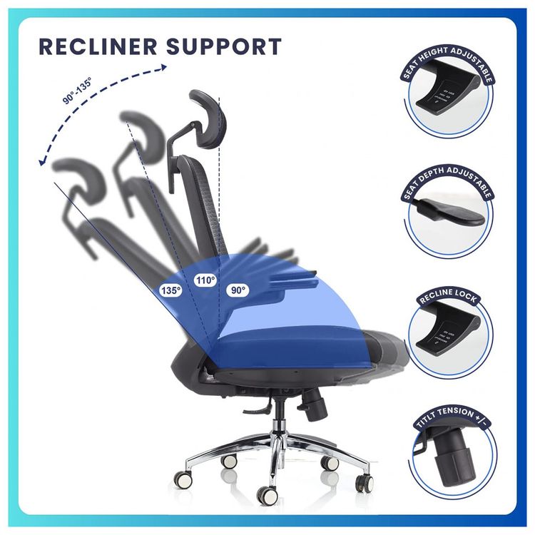 Cadeira-de-Escritorio-Ergonomica-Giratoria-com-Suporte-foto-4