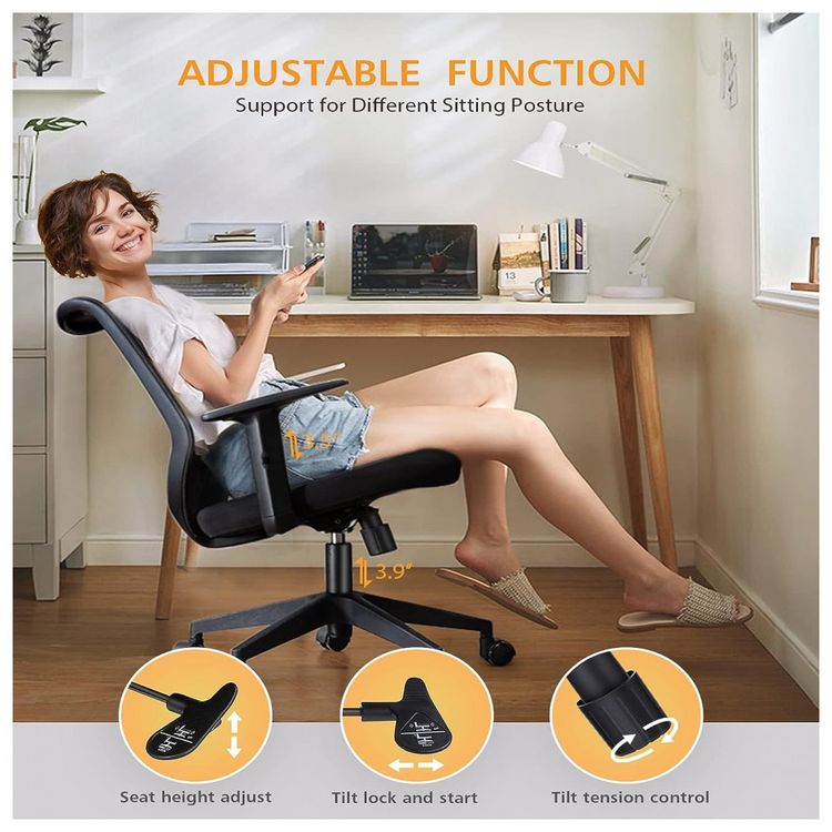 Cadeira-de-Escritorio-Ergonomica-Giratoria-e-Apoio-de-foto-3