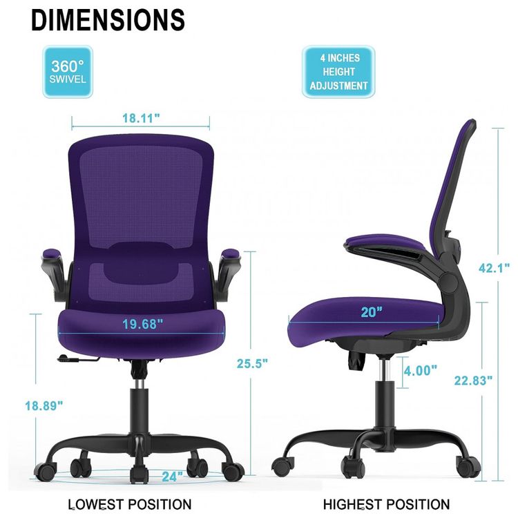 Cadeira-de-Escritorio-Ergonomica-Giratoria-com-Apoio-de-foto-1