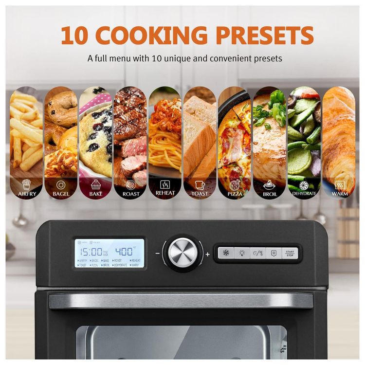 CROWNFUL-Forno-Eletrico-de-Bancada-19-L-com-10-Funcoes-e-8-foto-1
