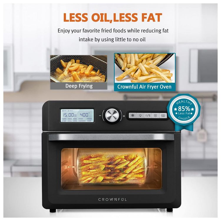 CROWNFUL-Forno-Eletrico-de-Bancada-18L-com-10-Funcoes-e-8-foto-3