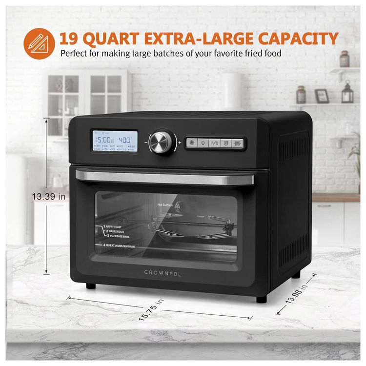 CROWNFUL-Forno-Eletrico-de-Bancada-18L-com-10-Funcoes-e-8-foto-4