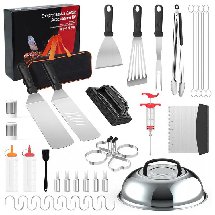 Kit-Churrasco-na-Grelha-46-Pecas-de-Aco-Inoxidavel-e-foto-0