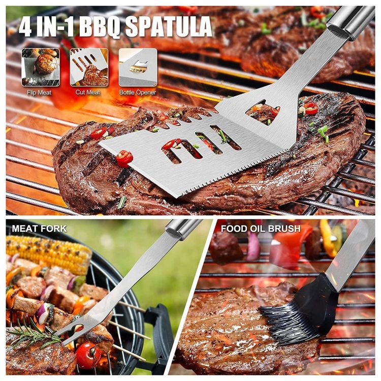 Kit-Churrasco-na-Grelha-25-Pecas-de-Aco-Inoxidavel-e-Injetor-foto-5