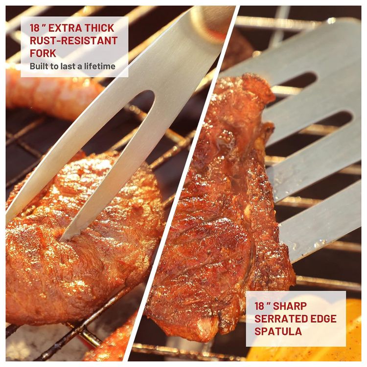 MAGIC-FLAME-Kit-Churrasco-na-Grelha-5-Pecas-de-Aco-foto-3