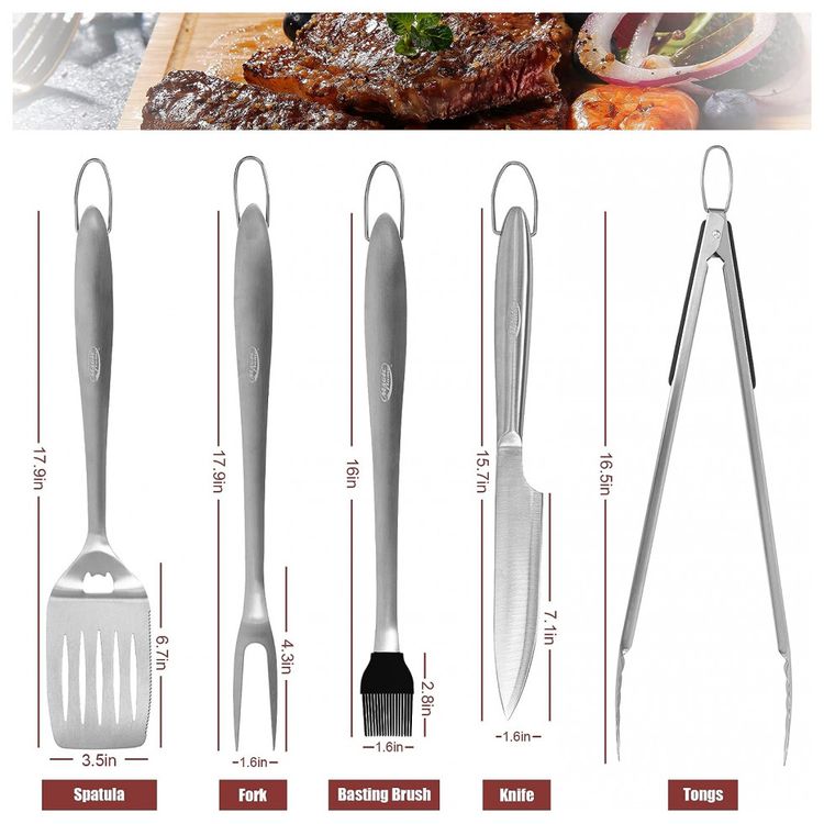 Kit-Churrasco-na-Grelha-20-Pecas-de-Aco-Inoxidavel-com-foto-1