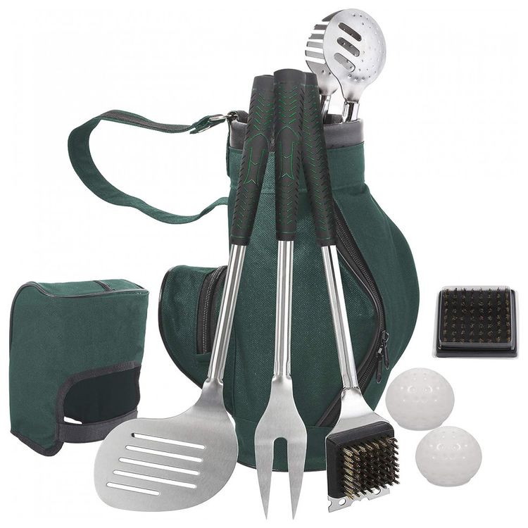 grilljoy-8pc-Golf-Club-Style-BBQ-Grilling-Set-with-Long-Heat-foto-1