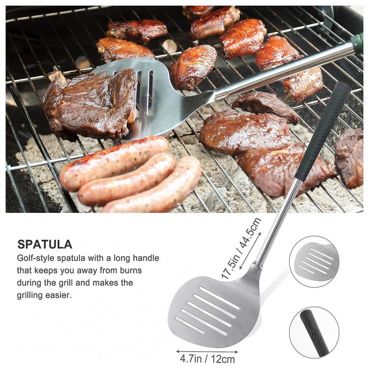 grilljoy-8pc-Golf-Club-Style-BBQ-Grilling-Set-with-Long-Heat-foto-3