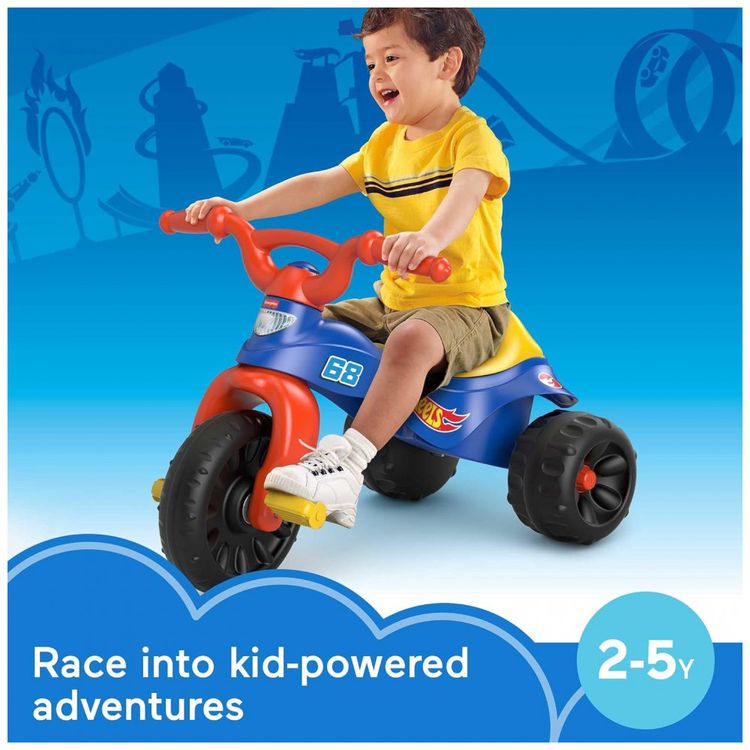 Triciclo-Infantil-com-Cores-e-Graficos-Hot-Wheels-para-foto-1