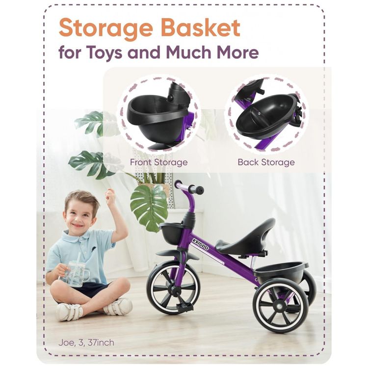 Triciclo-Infantil-com-Cesto-para-Criancas-de-2-a-4-Anos-foto-3