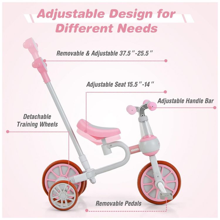 Triciclo-Infantil-5-em-1-com-Alca-de-Empurrar-e-Assento-foto-3