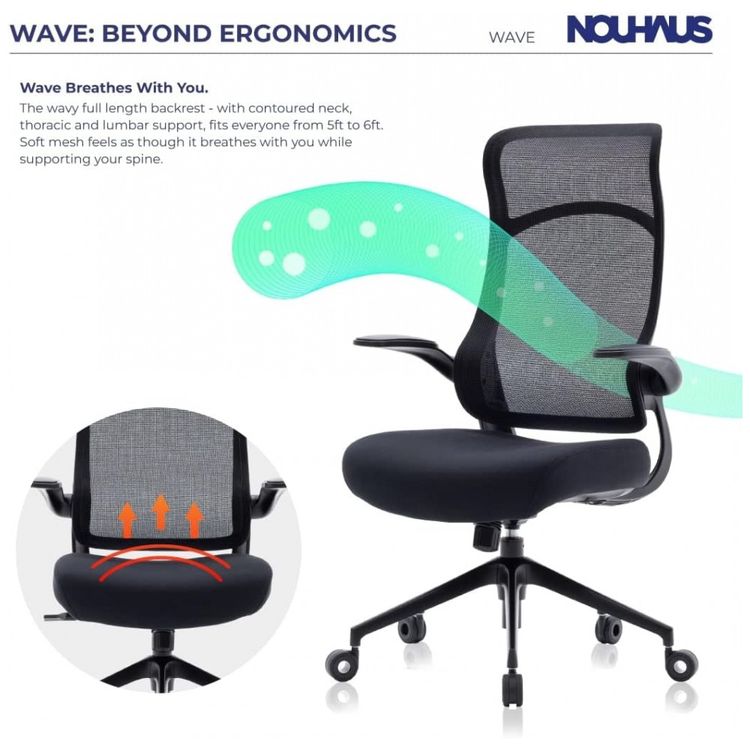 Cadeira-de-Escritorio-Ergonomica-com-Apoio-Lombar-e-Bracos-foto-4