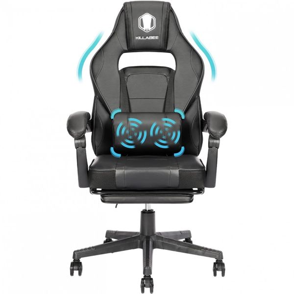 KILLABEE Cadeira de Escritório Gamer Reclinável e Ergonômica com Apoio de Braço Ajustável, Cinza