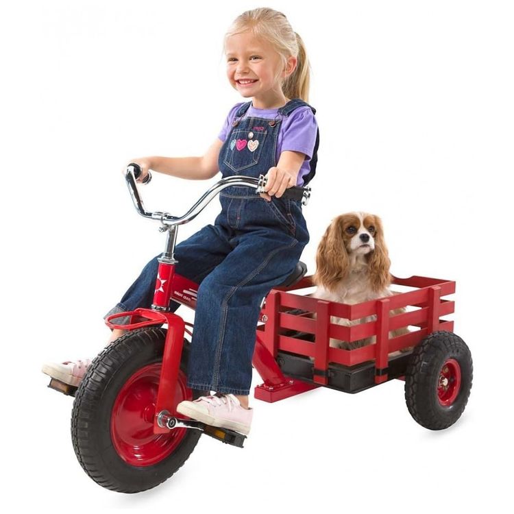 Triciclo-Infantil-com-Guiador-Vertical-de-25H-e-Vagao-de-foto-0