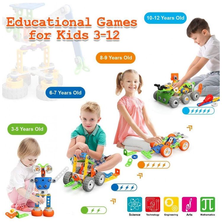 Kit-de-Construcao-STEM-Educativa-com-175-Pecas-para-Criancas-foto-2
