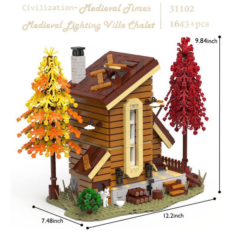 Kit-de-Construcao-Casa-de-Madeira-na-Floresta-com-Luzes-e-foto-4