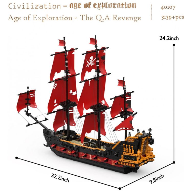 Kit-de-Construcao-Navio-Queen-Annas-Revenge-com-3139-Pecas-foto-3