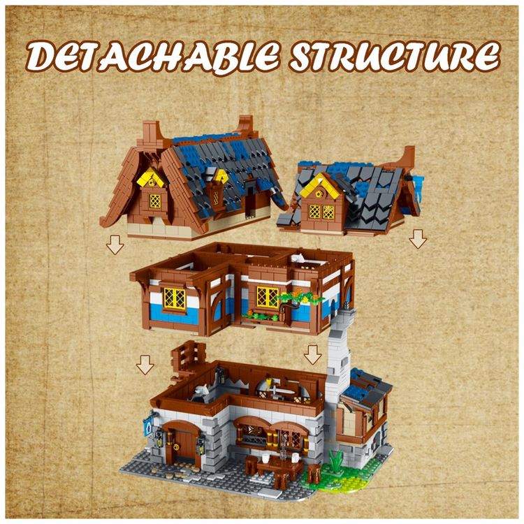 Kit-de-Construcao-Taverna-Medieval-Criativa-com-3451-Pecas-foto-1