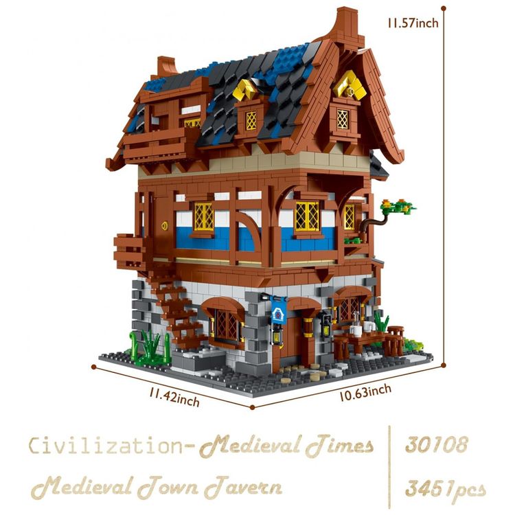 Kit-de-Construcao-Taverna-Medieval-Criativa-com-3451-Pecas-foto-2