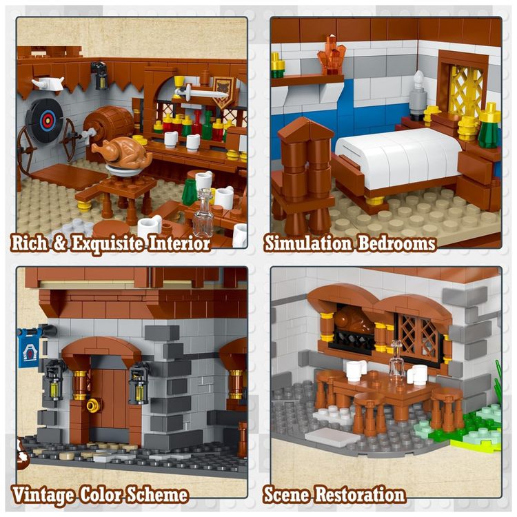 Kit-de-Construcao-Taverna-Medieval-Criativa-com-3451-Pecas-foto-3