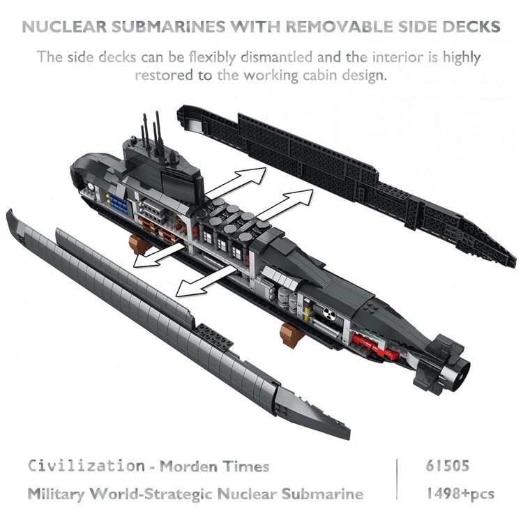 Kit-de-Construcao-Submarino-Nuclear-com-1498-Pecas-foto-5