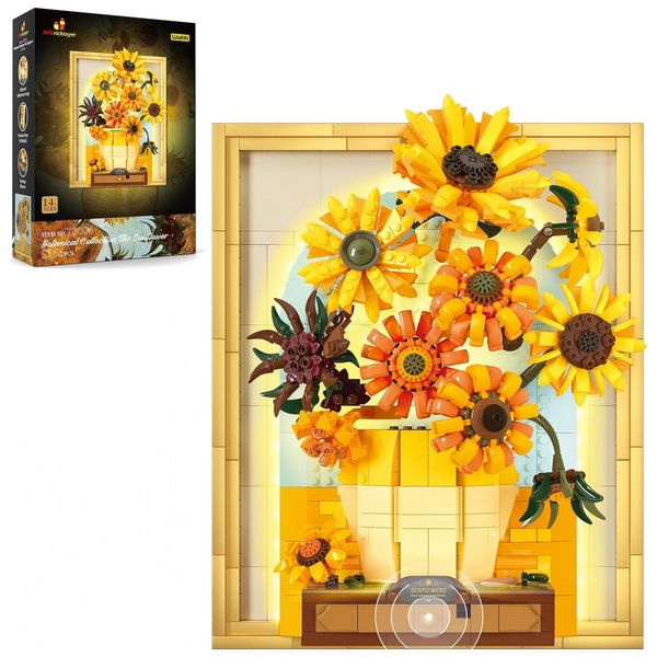 Kit-de-Construcao-Quadro-Van-Gogh-Girassol-de-Flores-com-foto-0