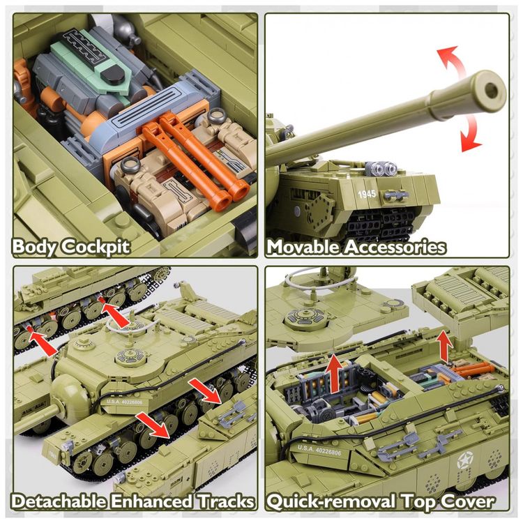 Kit-de-Construcao-Tanque-Pesado-Militar-T28-da-2-Guerra-foto-3